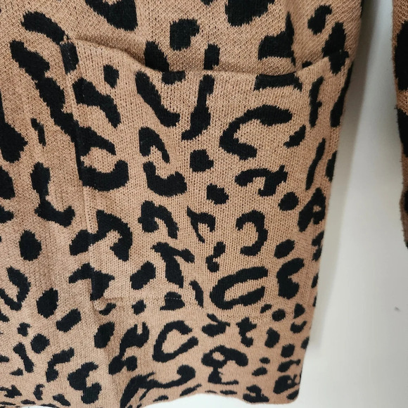 J.Crew | Sophie Open Front Merino Wool Blend Sweater Blazer in Leopard - Size S - Picture 5 of 10